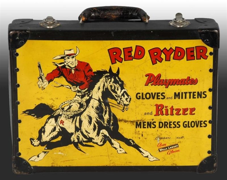 RED RYDER DISPLAY SUITCASE FOR GLOVES & MITTENS.  