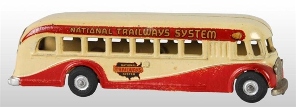 CAST IRON ARCADE NATIONAL TRAILWAY SYSTEM BUS TOY 