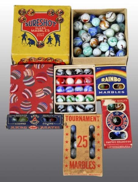 LOT OF 6: BOXED SETS OF MARBLES.                  