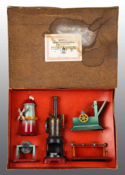 J. FALK BOXED STEAM ENGINE WITH ACCESSORIES.      