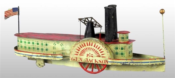 TIN GEORGE BROWN GENERAL JACKSON BOAT TOY.        
