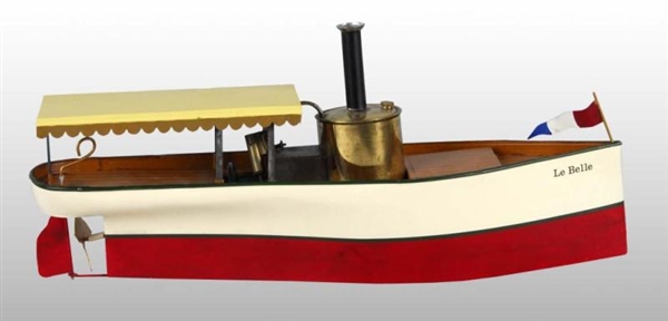 TIN SCHOENNER LE BELLE STEAM-TYPE BOAT TOY.       