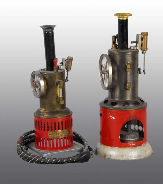 LOT OF 2: UPRIGHT STEAM ENGINE TOYS.              