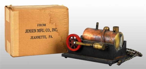 MILLER COPPER BOILER ELECTRIC STEAM ENGINE TOY.   