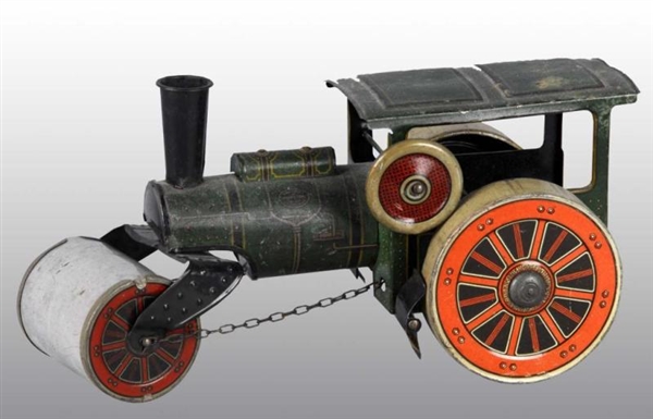 TIN LITHO STEAM ROLLER WIND-UP TOY.               