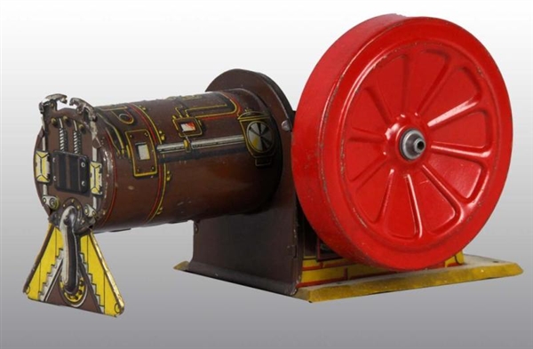 TIN LITHO STATIONARY STEAM WIND-UP TOY.           