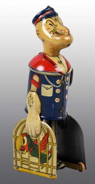 TIN MARX POPEYE CARRYING PARROT CAGES WIND-UP TOY 