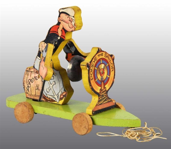FISHER PRICE NO. 703 POPEYE THE SAILOR PULL TOY.  