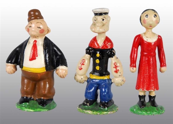 SET OF 3: CAST IRON HUBLEY POPEYE PAPERWEIGHTS.   