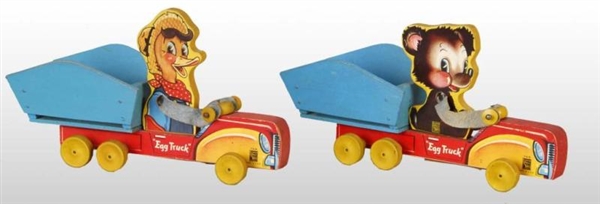 LOT OF 2: FISHER PRICE NO. 749 EGG TRUCK TOYS.    