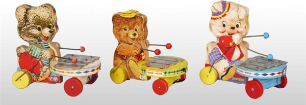 LOT OF 3: FISHER PRICE ANIMAL XYLOPHONE TOYS.     