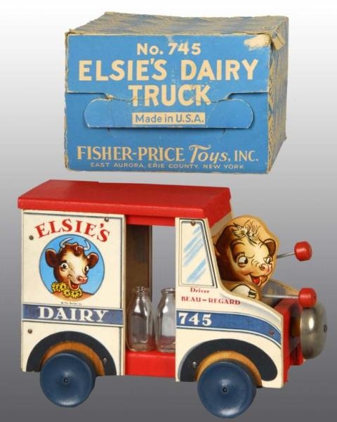 FISHER PRICE NO. 745 ELSIES DAIRY TRUCK TOY.     