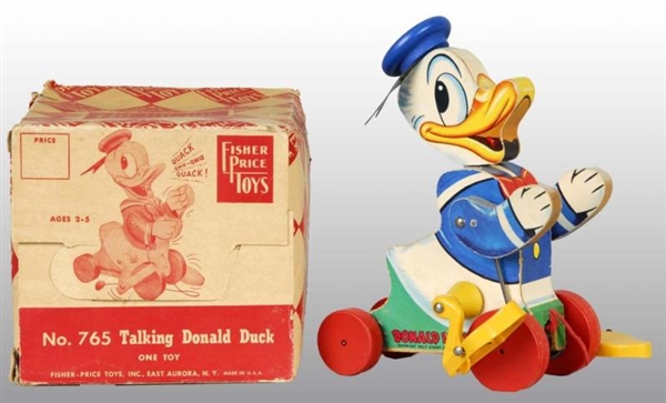 FISHER PRICE NO. 765 TALKING DONALD DUCK PULL TOY 