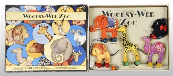 FISHER PRICE NO. 205 WOODSY-WEE ZOO TOY SET.      