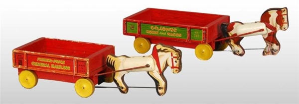 LOT OF 2: FISHER PRICE HORSE-DRAWN CART TOYS.     