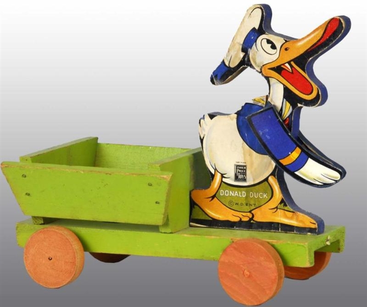 FISHER PRICE NO. 500 DONALD DUCK CART TOY.        
