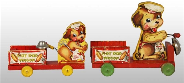 LOT OF 2: FISHER PRICE HOT DOG WAGON TOYS.        
