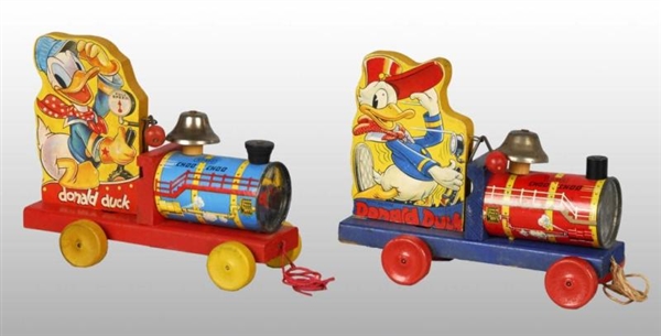 LOT OF 2: FISHER PRICE DONALD DUCK TRAIN TOYS.    