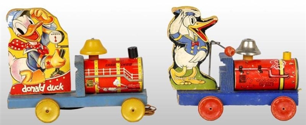 LOT OF 2: FISHER PRICE DONALD DUCK TRAIN TOYS.    