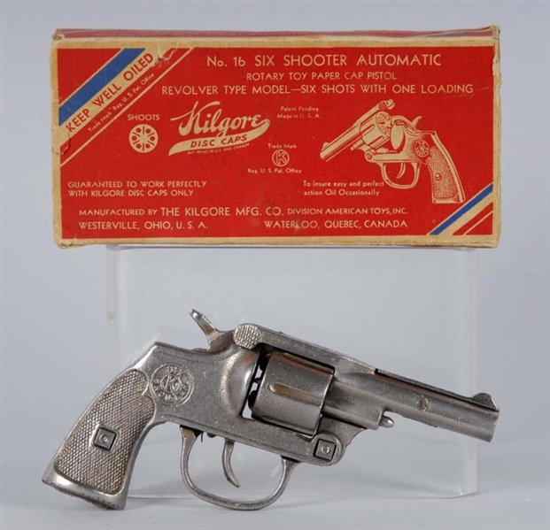 CAST IRON KILGORE NO.16 SIX-SHOOTER CAP GUN.      
