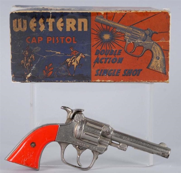 CAST IRON WESTERN CAP GUN.                        