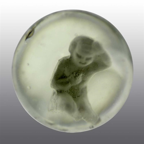 SULPHIDE CHILD WITH RAISED ARM MARBLE.            
