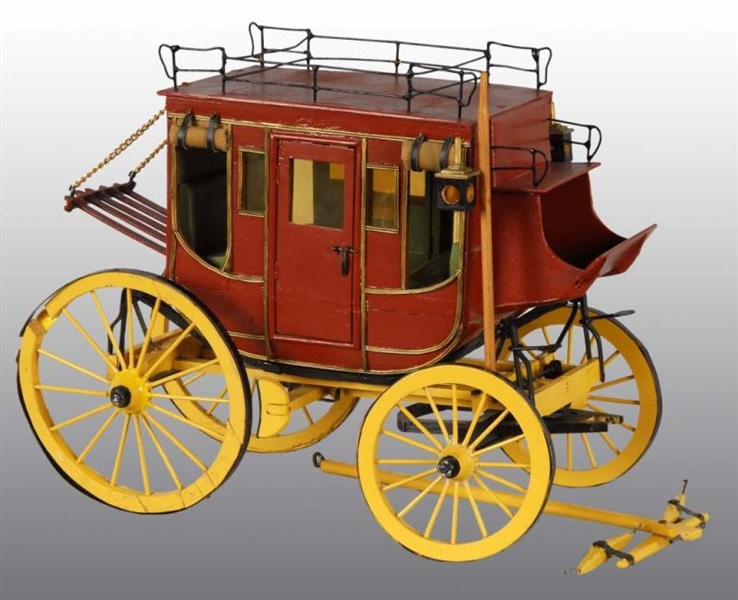 WOODEN STAGE COACH TOY.                           