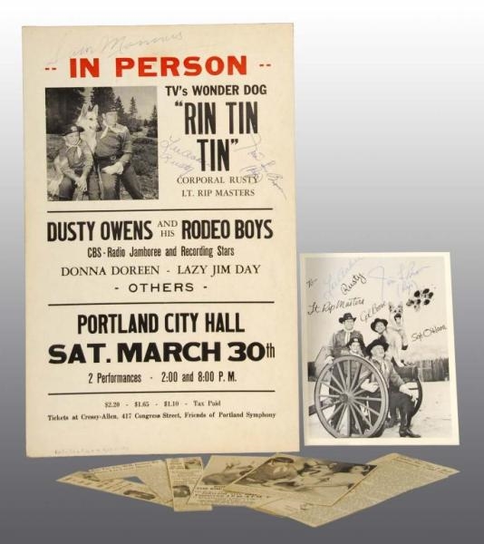 SIGNED RIN TIN TIN PERSONAL APPEARANCE POSTER.    