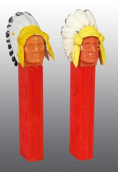 LOT OF 2: INDIAN CHIEF PEZ DISPENSERS.            