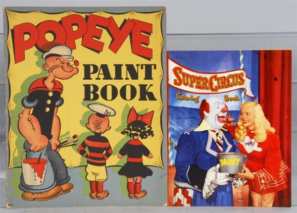 LOT OF 2: CHARACTER COLORING AND PAINT BOOKS.     