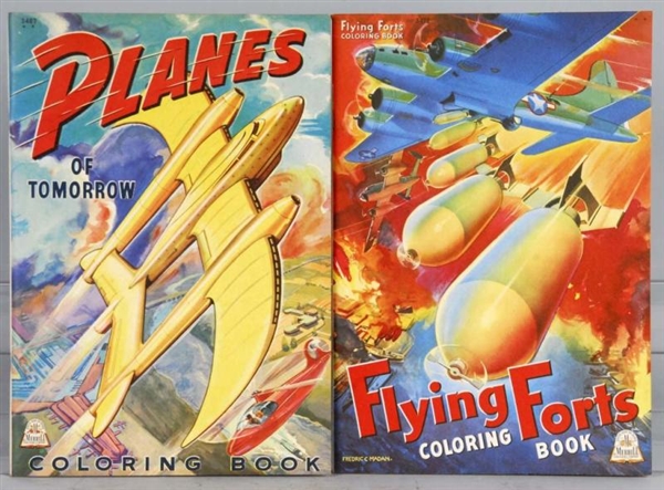 LOT OF 2: MERRILL COMBAT THEMED COLORING BOOKS.   