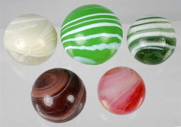 LOT OF 5: MARBLES.                                