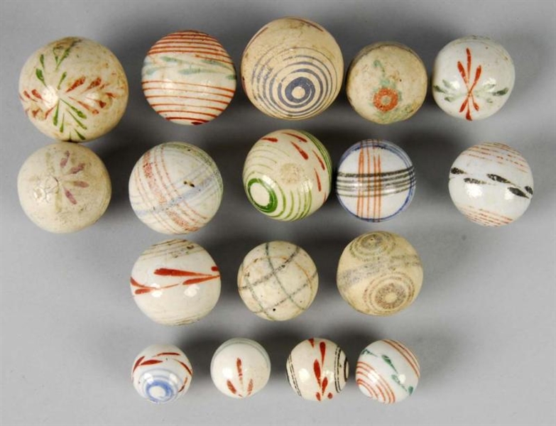 LOT OF 17: CHINA MARBLES.                         