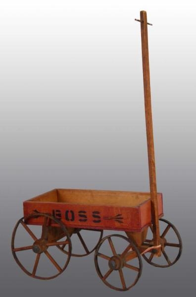PAINTED WOODEN CHILDS WAGON.                     
