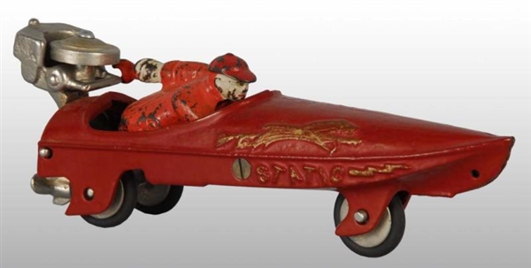 CAST IRON HUBLEY STATIC RACER TOY.                