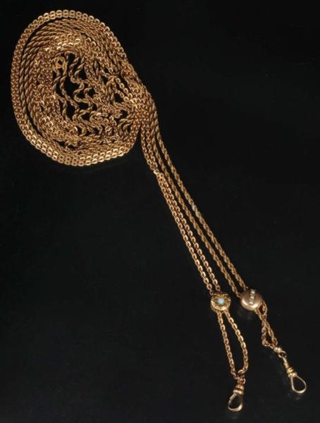 ANTIQUE JEWELRY 10K Y.GOLD NECKLACE.              
