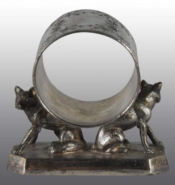 DOUBLE FOXES FIGURAL NAPKIN RING.                 