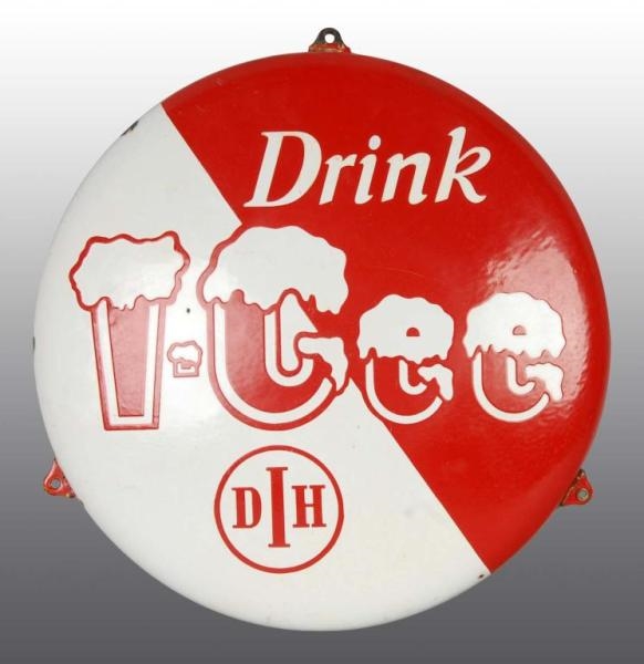 PORCELAIN ROUND DRINK ICEE SIGN.                  
