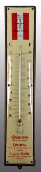 PORCELAIN BAYER-CROSS THERMOMETER.                