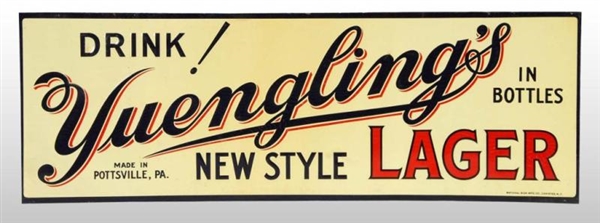 EMBOSSED TIN YUENGLINGS LAGER SIGN.              