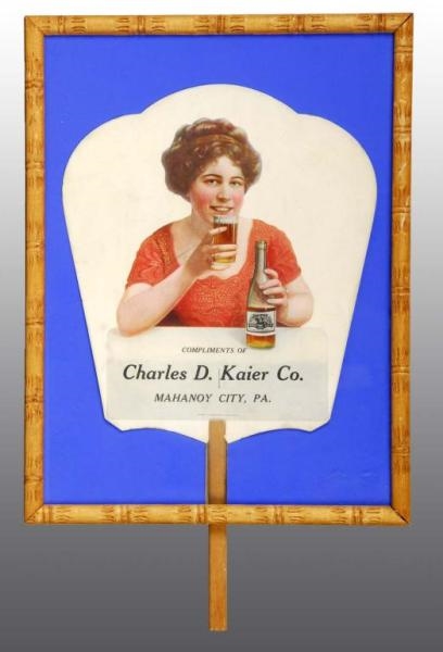 CHARLES KAIER BEER HAND FAN.                      