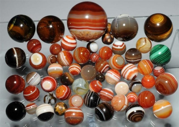 LOT OF 59: ASSORTED MARBLES.                      