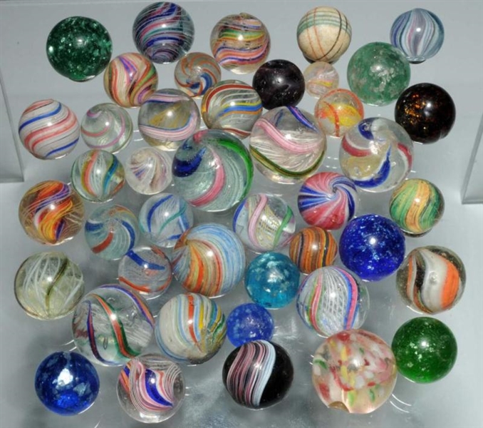 LOT OF 43: ASSORTED MARBLES.                      