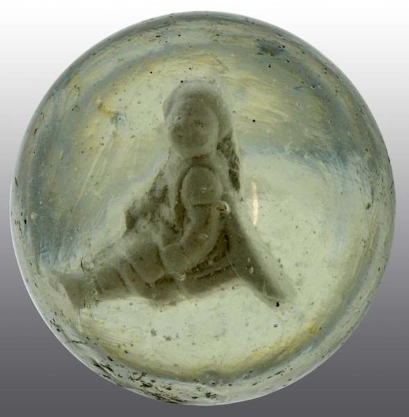 SULPHIDE SEATED CHILD MARBLE.                     