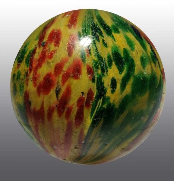 FACETED PONTIL 4-LOBED ONIONSKIN MARBLE.          