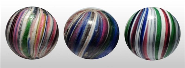 LOT OF 3: 360-DEGREE INDIAN SWIRL MARBLES.        