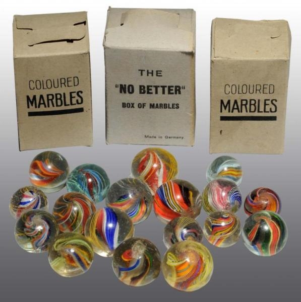 LOT OF 3: BOXES OF GERMAN MARBLES.                
