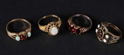 LOT OF 4: GOLD RINGS.                             