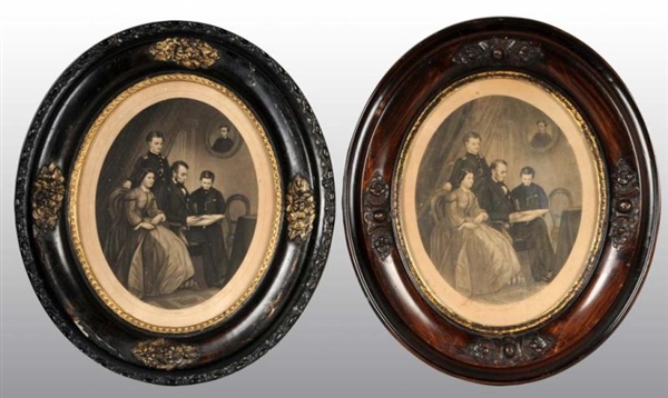 LOT OF 2: LINCOLN FAMILY PORTRAITS IN FRAMES.     
