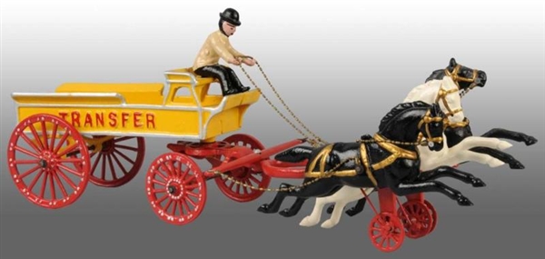 CAST IRON REPRODUCTION TRANSFER WAGON TOY.        